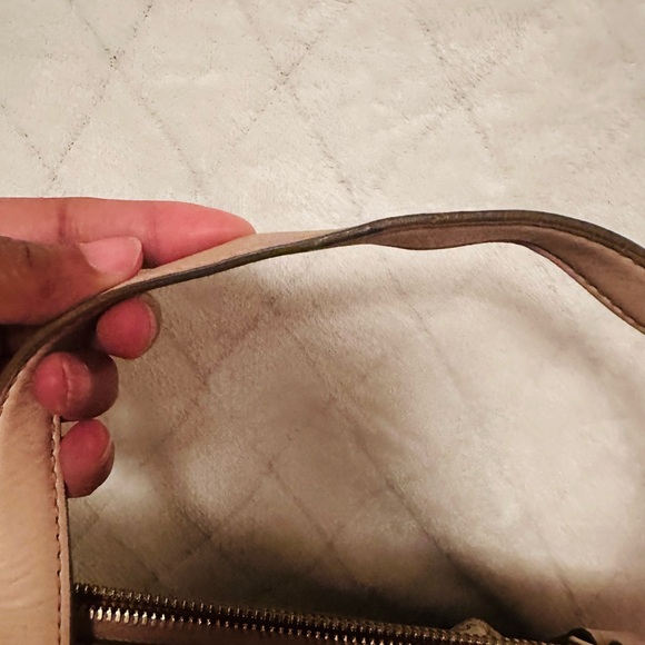 MCM Tan Logo Canvas Tote with Gold Plaque - Picture 10 of 14